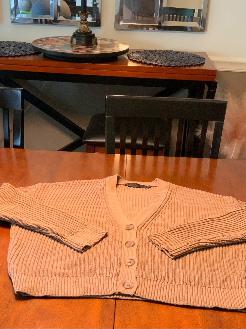 Jenni Kayne Ribbed Button-Front Cropped Cardigan - Beige